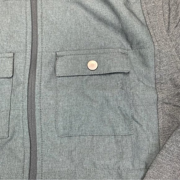 Alfani Reyes Mixed-Media Shirt Jacket Charcoal Hthr M - Picture 10 of 11